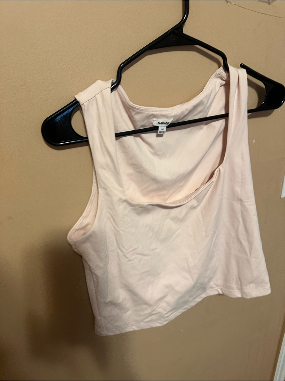 3 Garage Light Pink Cropped Tank Top